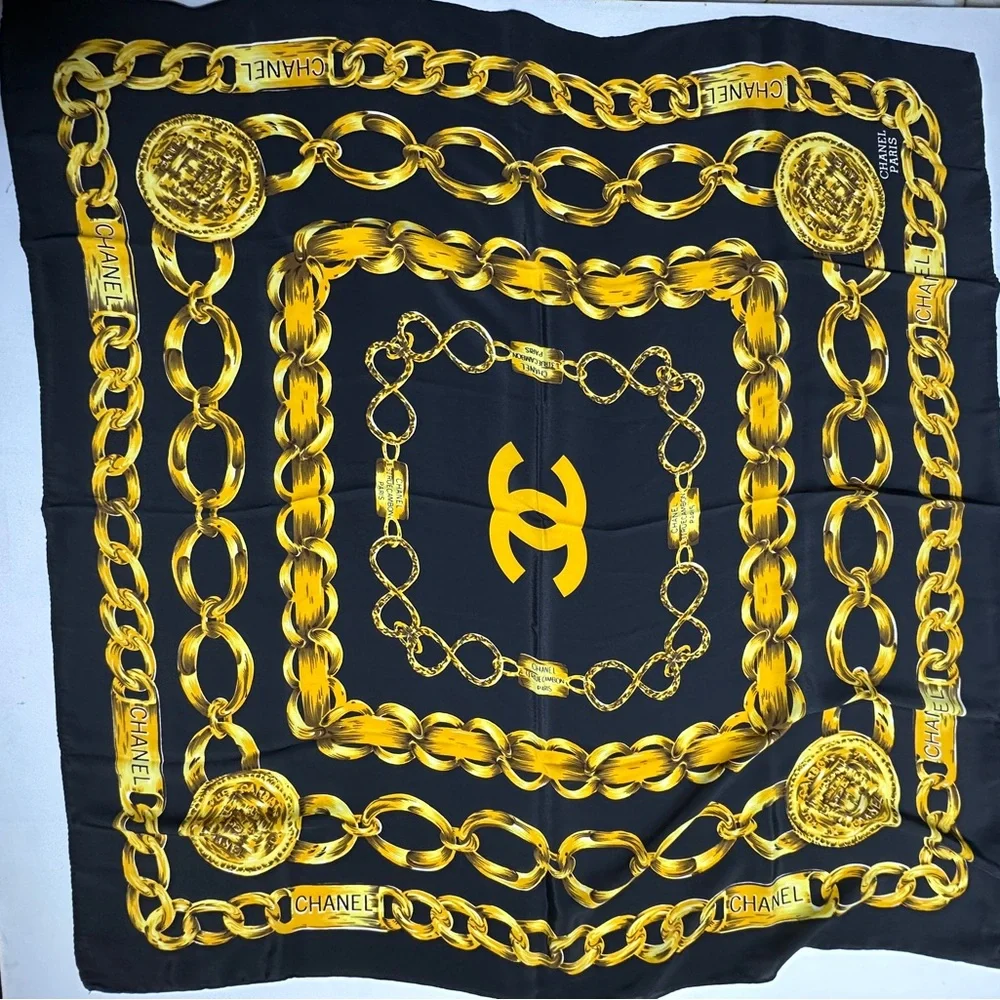 CHANEL Black and Gold Scarf - Picture 3 of 3
